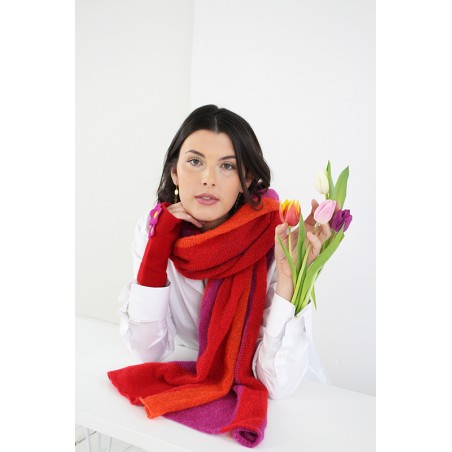 'YOKI' tricolor fingerless...