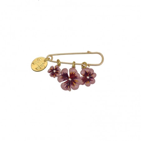 Broche épingle TREFLE ROSE 03
