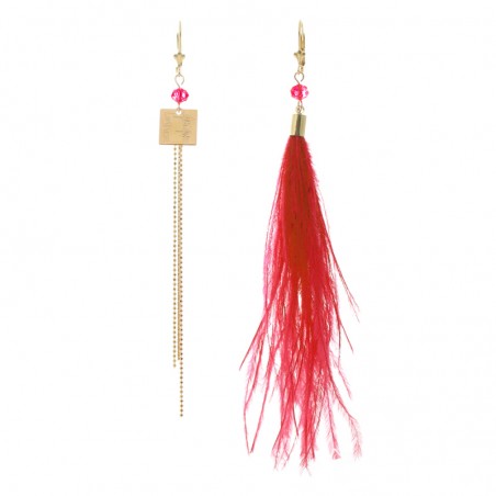 boucles d'oreille Ritz rouge