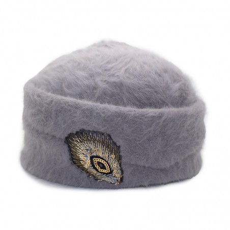 'PLUMI' angora hood gris