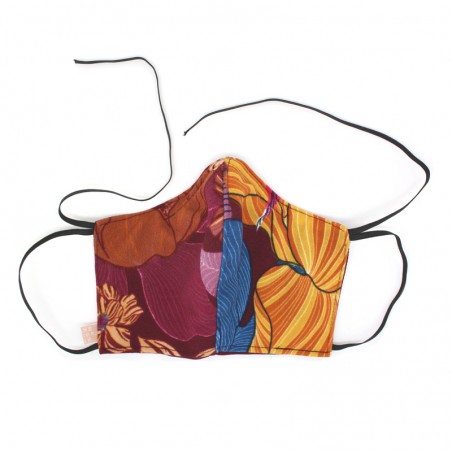 burgundy 'Monstera' mask