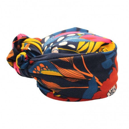 'Bota' turban marine-fuchsia