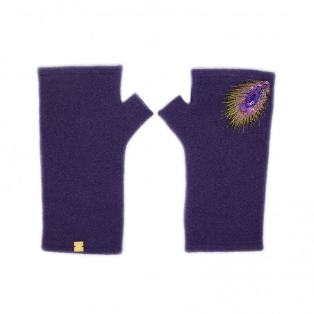 'PLUM' fingerless gloves