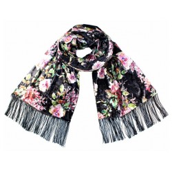 écharpe Hanami noir-rose
