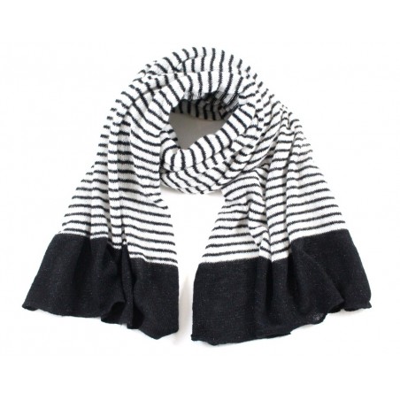 écharpe Lou rayée noir/blanc