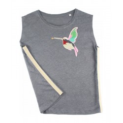 t-shirt colibri en lin